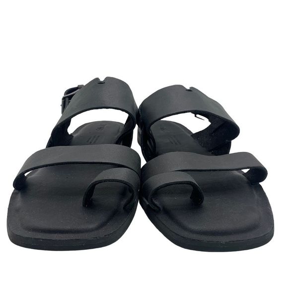 TOMS Freya Black Vegan Leather Sandals Size 7 - Picture 3 of 11